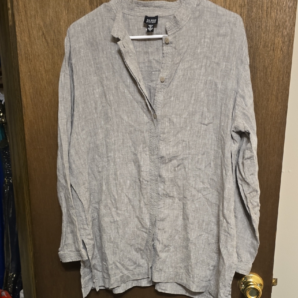 Eileen Fisher Gray Linen Top